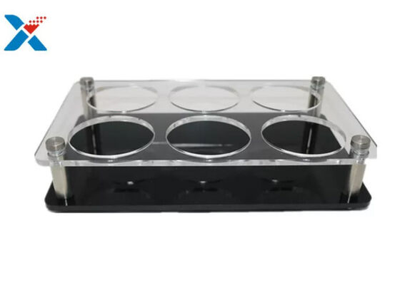 Lámina acrílica transparente de 2 mm, soporte para tazas con 6 agujeros