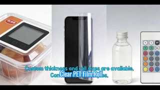 Rollo de película PET transparente con marcador Corona colorido | BOPET de alta calidad para impresión